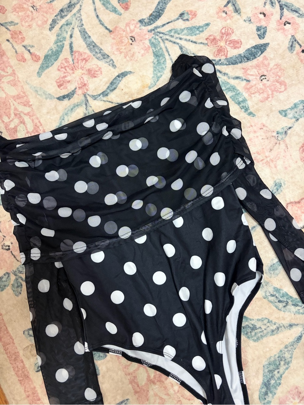 Black Polka Dot One-Piece body suit